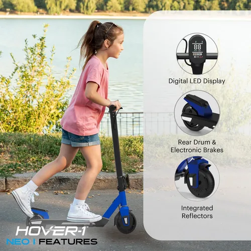 Miniatura 3 de Hover-1 Neo Family Foldable Electric Scooter with 300W/250W/200W Rated Brushless Motor, 16/14/12 mph Max Speed, 8.5"/6.5” Wheels, 10/7 Mile Range