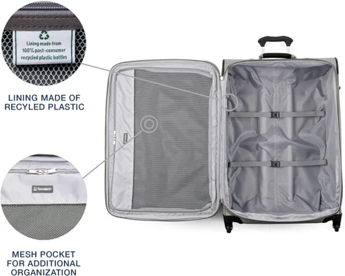 Miniatura 311 de Travelpro Maxlite 5 - Juego de 2 piezas de equipaje de mano de tela, expandibles con 4 ruedas giratorias, bolso blando para debajo del asiento, Negro