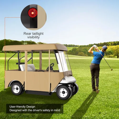 Miniatura 4 de Happybuy Golf Cart Enclosure, 4-Person Golf Cart Cover, 4-Sided Fairway Deluxe, 300D Waterproof Driving Enclosure with Transparent Windows, Fit for