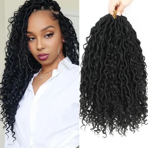 Miniatura 12 de Goddess Locs - Cabello de ganchillo de 12 pulgadas, 7 paquetes de rastas cortas de pelo sintético de ganchillo suave, trenzas de ganchillo
