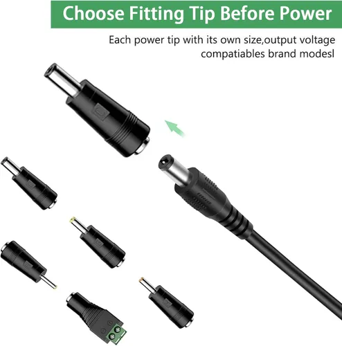 Miniatura 2 de Adaptador de fuente de alimentación de 24 V 1.5 A (36 W máximo) – Convertidor AC/DC clase 2 con 5 puntas para tira LED, CCTV, enrutador, barra