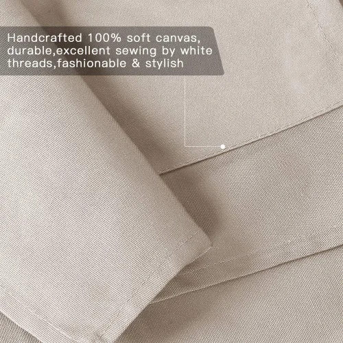 Miniatura 3 de Delantal cruzado con bolsillos x2, delantal dividido con correas ajustables, M-XXL (Beige)