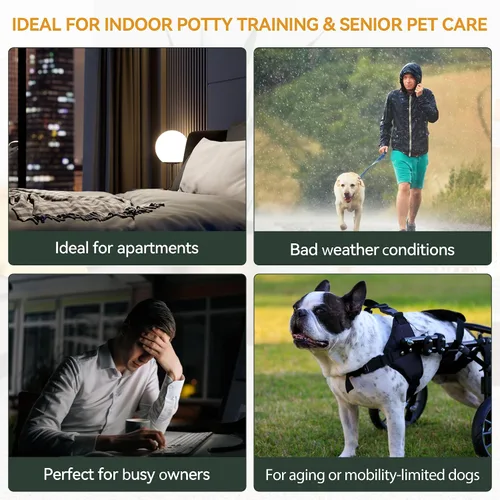 Miniatura 3 de Soporte para orina de perro con pared alta, bandeja grande de entrenamiento para cachorros con rejilla de malla y protector contra salpicaduras