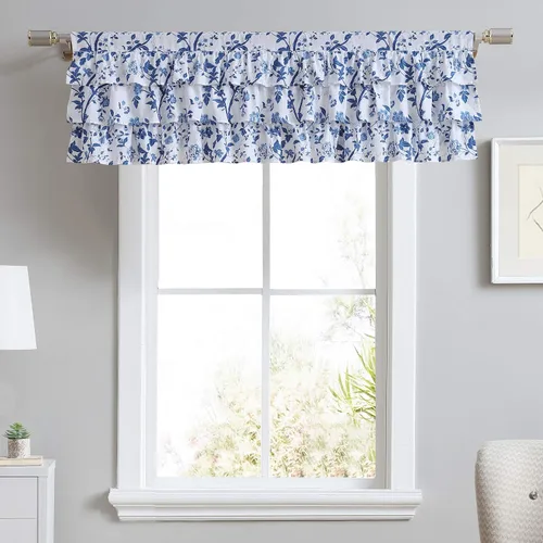 Miniatura 7 de Laura Ashley - Cenefa superior de algodón, elegante y ligero tratamiento de ventana para decoración del hogar (amarillo Cassidy, 50 x 25 pulgadas)
