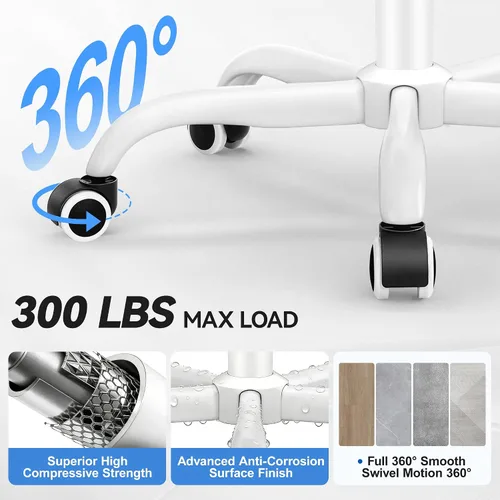 Miniatura 8 de ALLGOD Silla de oficina ergonómica, silla de escritorio de malla con soporte lumbar, silla de oficina en casa con respaldo alto con reposacabezas