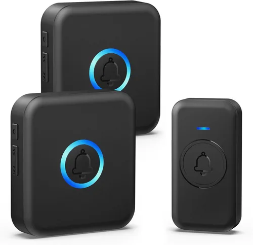 Miniatura 12 de FOVKSUC Timbre inalámbrico, timbre de puerta impermeable con 60 campanadas, 5 niveles de volumen y 2 modos silenciosos, timbres de puerta