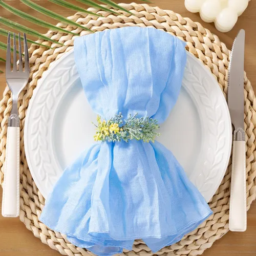 Miniatura 22 de Socomi Servilletas de Gasa Rosa para Otoño y Acción de Gracias, Tela de Queso, Conjunto de 10 Servilletas Lavables de Boho para Cena, Ideales