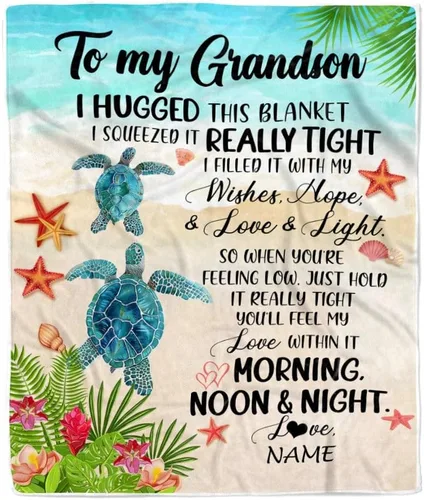 Miniatura 21 de Manta personalizada con texto en inglés «To My Grandson from Grandma Grandpa You Will Never Lose Lion Nison», manta de forro polar personalizada