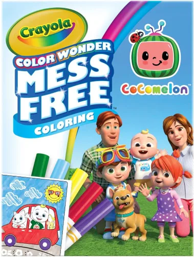 Crayola Cocomelon Color Wonder Set para Colorear, Páginas para Colorear de Cocomelon, Sin Desorden, para Niños Pequeñitos, Actividad para Viajar,