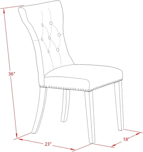 Miniatura 15 de East West Furniture DLGA3-AWA-03 - Juego de mesa de comedor de 3 piezas que contiene una mesa de cocina redonda con gotas y 2 sillas Parson, 42 x 42