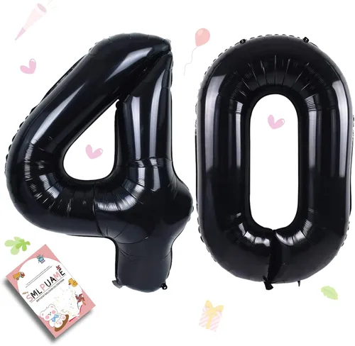 Miniatura 178 de Globos de números de 40 pulgadas del 0 al 9 dorados grandes del número 0, globos digitales para suministros de decoración de celebración de fiesta