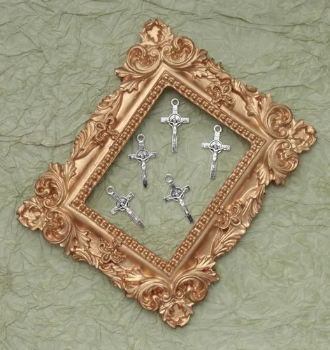 Miniatura 6 de 50 dijes de cruz de Jesús para pulseras, pequeños de 0.9 x 0.5 in, colgantes de metal vintage para hacer joyas, collares, aretes, llavero