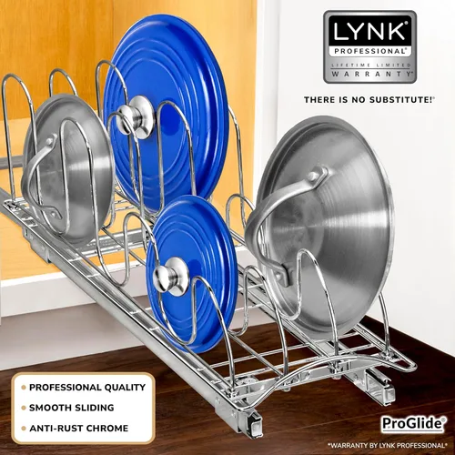 Miniatura 2 de LYNK PROFESSIONAL® Organizador de tapas extraíbles para ollas y sartenes debajo del gabinete, organizador de hojas de galletas para gabinete, cajón