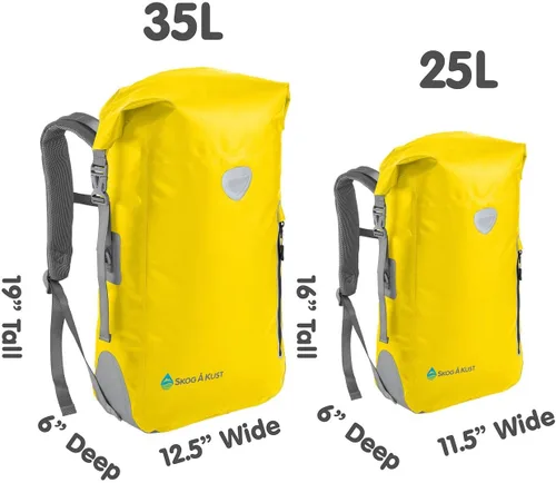 Miniatura 3 de Skog Å Kust BackSak Mochila impermeable de servicio pesado - Bolsa de equipo para deportes, viajes y más - Tamaños de 25 y 35 litros Amarillo