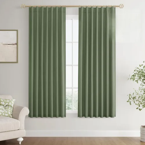 Miniatura 81 de Joywell 2 cortinas opacas 100%, lino, beige natural, trabillas traseras/cinta con ganchos, aislantes, de dormitorio, comedor, sala, puerta corrediza