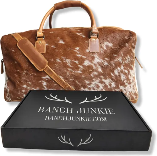 Miniatura 5 de Ranch Junkie Highlands Large Genuine Cowhide Weekender Cowhide Duffel