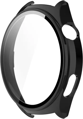 Miniatura 5 de PC+Funda protectora de pantalla de vidrio templado compatible con Huawei Watch 4, protector de pantalla para Huawei Watch 4, cobertura completa negro