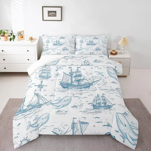 Miniatura 22 de Octopus - Juego de edredón para niños, tamaño matrimonial, nubes oscuras, olas del océano, juego de ropa de cama retro trippy decoración de Rojo