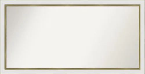 Miniatura 84 de Amanti Art Espejo de baño blanco para sobre el fregadero, 30 x 35 pulgadas, espejo de tocador rectangular estrecho de Eva de oro blanco, marco