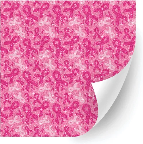 Miniatura 17 de HTV4U Vinilo de transferencia de calor con estampado de concienciación sobre el cáncer de mama con purpurina (cinta rosa bebé, 12 x 12 pulgadas)
