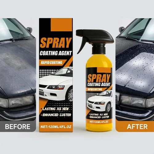 Miniatura 7 de Aerosol de revestimiento de cerámica nano hidrofóbico de reparación rápida, kit de aerosol de revestimiento de cera de coche de 4.1 fl oz, nano