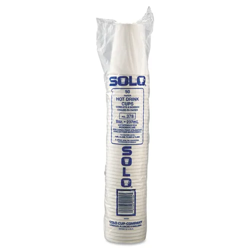 Miniatura 4 de Vasos SOLO Cup Company 378W2050 de papel poliéster en una sola cara, 8 oz, color blanco, 50 por bolsa (estuche de 20 bolsas)