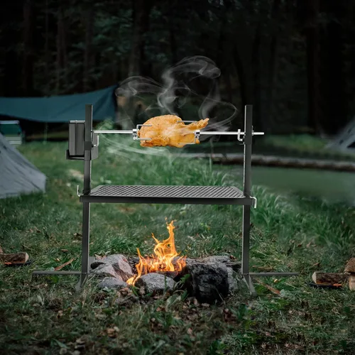 Miniatura 4 de Onlyfire Sistema de Parrilla Rotisserie Ajustable para Acampar al Aire Libre y Kit de Asador con Motor Portátil de CC de 3V y Varilla de Asador