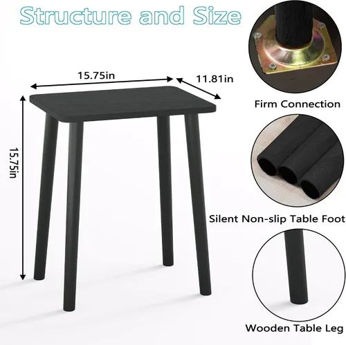 Miniatura 3 de Mini mesa auxiliar – Mesa auxiliar pequeña para espacios pequeños, mesa auxiliar rectangular para sala de estar, dormitorio, oficina, decoración