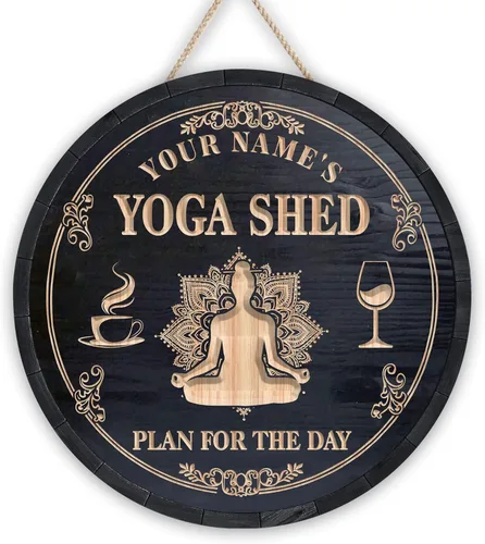 Miniatura 13 de Artsy Woodsy Placa de pared de madera personalizada para estudio de yoga, Zen Den, sala de meditación, espacio de atención plena, letrero Namaste, 01