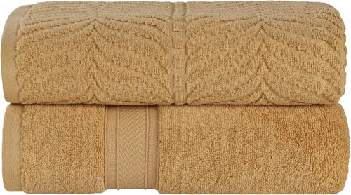 Miniatura 88 de Superior Juego de toallas surtidas de algodón Chevron de 12 piezas, cero torsión, secado rápido, artículos esenciales para el hogar, ducha, spa