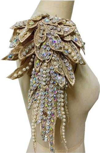Miniatura 4 de Hecho a mano con diamantes de imitación para coser de 18 colores, apliques de encaje de perlas para coser a mano, parches para accesorios de ropa