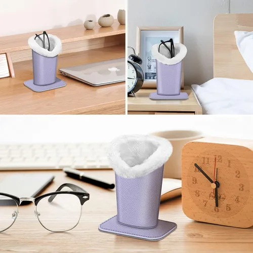 Miniatura 61 de Fintie Soporte para anteojos forrado de felpa con base magnética, estuche de cuero vegano prémium para lentes