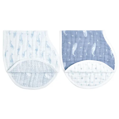 Miniatura 4 de aden + anais Babero de muselina de algodón 100% orgánico, multiuso, absorbente, de 4 capas, babero de cobertura completa con cierre a presión, paño