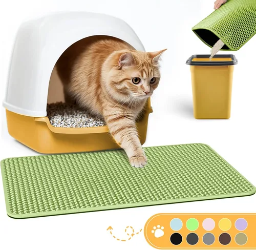 Miniatura 11 de Tapete sanitario para gatos, tapete pequeño que atrapa la orina, fácil de limpiar, caja sanitaria impermeable, a prueba de orina y antideslizante