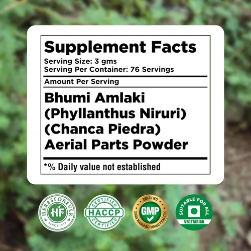 Miniatura 5 de HerbsForever Bhumi Amalaki Powder Phyllanthus Niruri Hierba ayurvédica para el bienestar, desintoxicación y vitalidad Sin OMG, vegano, sin