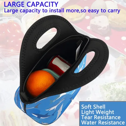 Miniatura 4 de FlowFly Lonchera de neopreno para niños, bolsa suave aislada, mini bolsa térmica para comidas, kit para niños, niñas, hombres, mujeres, escuela