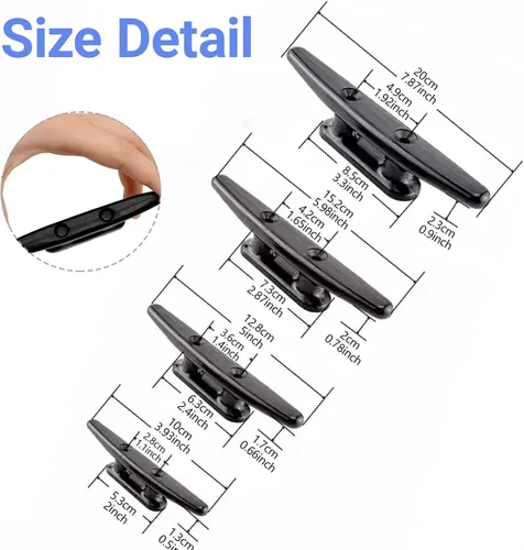 Miniatura 7 de Tacos de nailon negro para kayak, 3 pulgadas, 4 pulgadas, 5 pulgadas, 6 pulgadas, 8 pulgadas 6"-4PCS