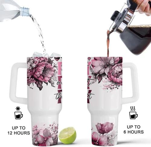Miniatura 7 de Fancyfams Regalos cristianos para mujeres, vaso de viaje de acero inoxidable de 40 onzas con asa y pajita, regalo de cumpleaños para mamá, amiga