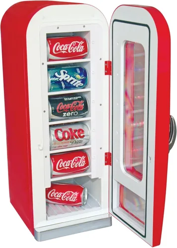 Miniatura 3 de Coca-Cola AC/DC Retro Enfriador Eléctrico Expendedor con Capacidad para 10 Latas - Máquina Expendedora de Bebidas con Enfriamiento Termoeléctrico