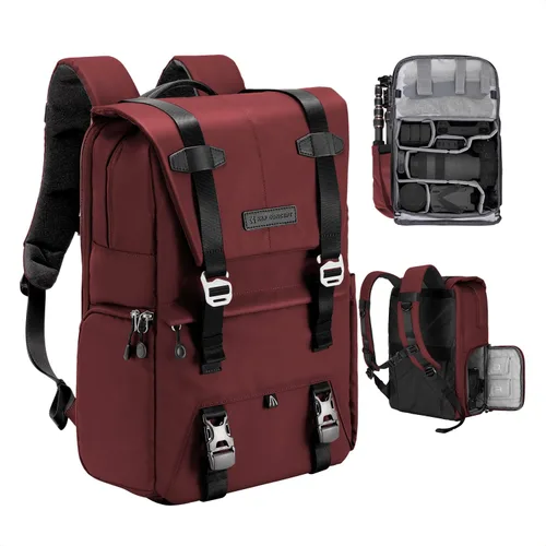 Miniatura 11 de K&F Concept Mochila para Cámara, Bolsas de Cámara para Fotógrafos Cámaras Dslr Compatible con Canon Nikon Sony DJI Mavic Drone, Bolsa de Gran gris
