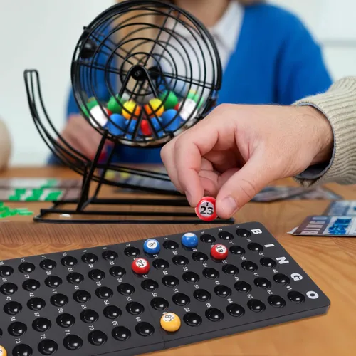 Miniatura 6 de GSE Games & Sports Expert Tablero maestro de bingo para bolas de 7/8 pulgadas, tablero de llamadas de bingo negro para fiestas, grupos grandes