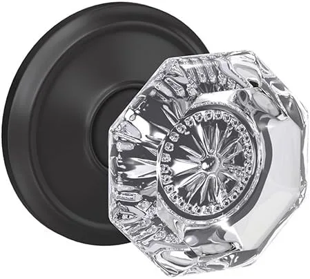 Miniatura 5 de Schlage Custom FC21 ALX 716 COL Alexandria - Pomo de cristal con moldura Collins para pasillos y cerraduras de cama, bronce envejecido