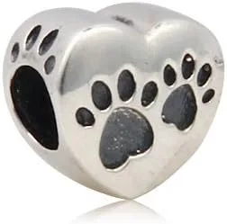 Miniatura 3 de ABUN Dijes de huella de pata de perro de plata de ley 925 para pulseras de dijes, regalos para madres