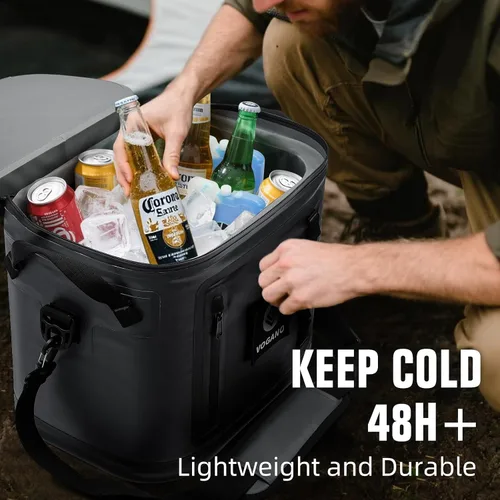 Miniatura 5 de Vogano Bolsa de enfriador suave de 40 latas - Bolsa de enfriador grande aislada a prueba de fugas con sello impermeable de rollo superior Hielera