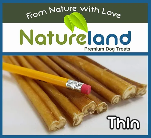 Miniatura 3 de Natureland Bully Sticks finos de 6 pulgadas, totalmente naturales, de corral libre, alimentados con pasto, 100% carne de res masticables para perros