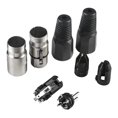 Miniatura 3 de MAD OWL Paquete de 4 conectores XLR de 3 pines – Cannon XLR DMX hembra macho adaptador, montaje en panel, conector de cable de micrófono para luz