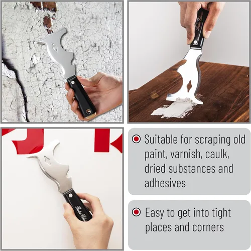Miniatura 5 de Bates- Raspador de pintura, herramienta de pintor 10 en 1, raspadores de pintura roja para madera, herramienta de pintores, cuchillo de pintor, Rojo