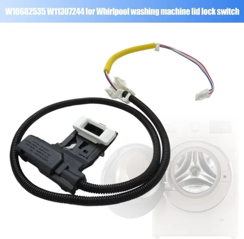 Miniatura 6 de W11307244 W10682535 Conjunto de bloqueo de tapa de lavadora (3 cables) para Whirlpool WTW4810EW1, WTW4810EW2, WTW4955HW0, WTW4815EW1, WTW4955HW1