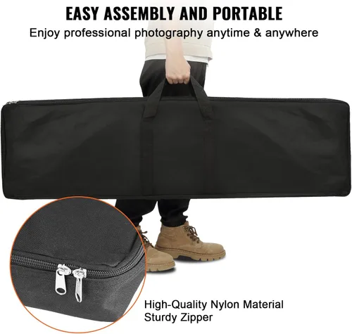 Miniatura 4 de VEVOR Kit de tubo y cortina de 10 x 10 pies, soporte de fondo resistente con base de acero al carbono, soporte de fondo ajustable con 2 abrazaderas