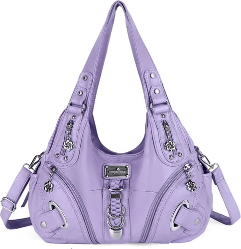 Bolso de mano Hobo para mujer Bolso de mano amplio Múltiples bolsillos para mujeres urbanas a la moda de PU
